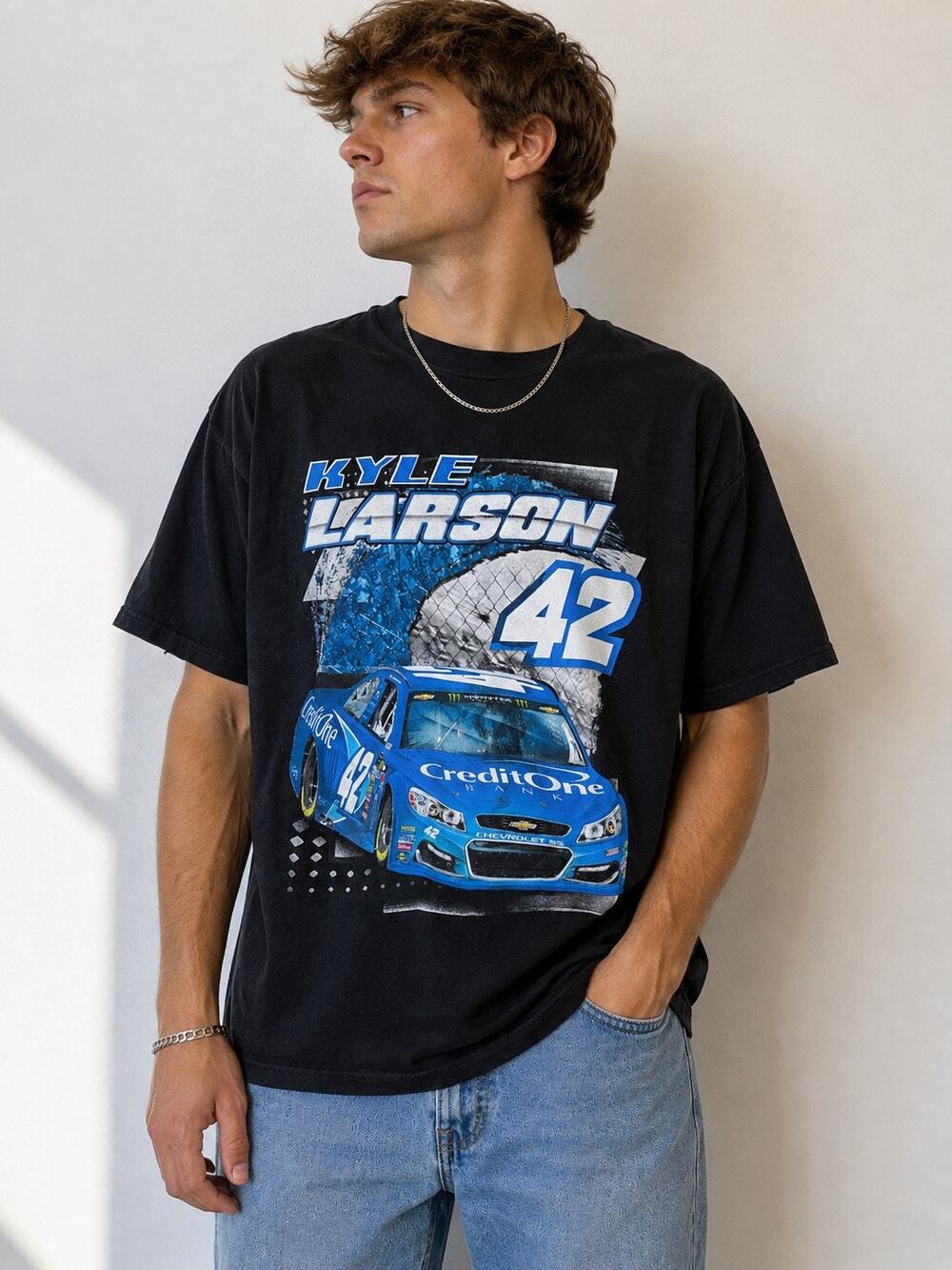 Kyle Larson NASCAR 42 Credit One Racing Graphic Tee L
